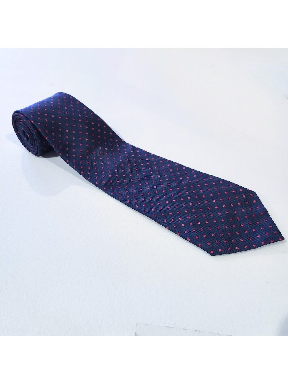 Lauren Ralph Lauren Mens Navy Blue 100% Silk Necktie Business Wedding Old Money
